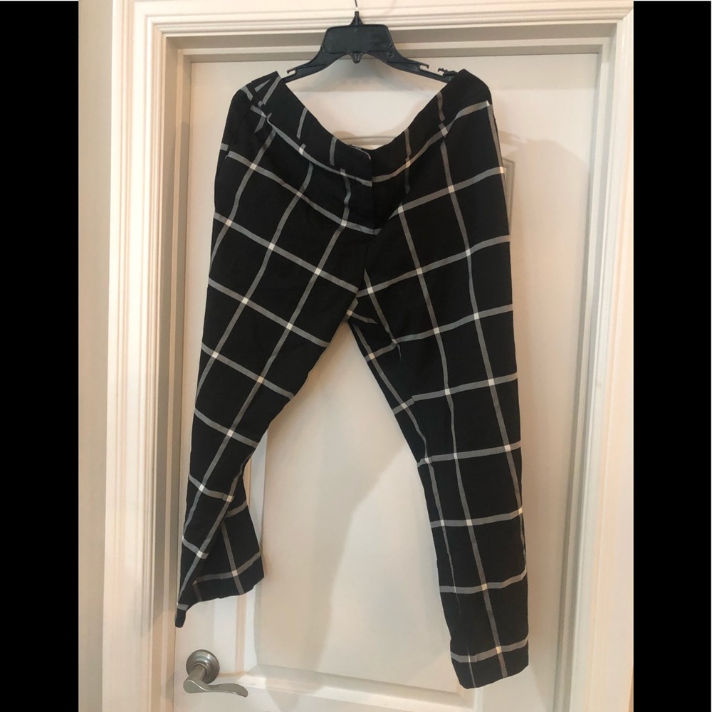 Black and white plaid dress pants